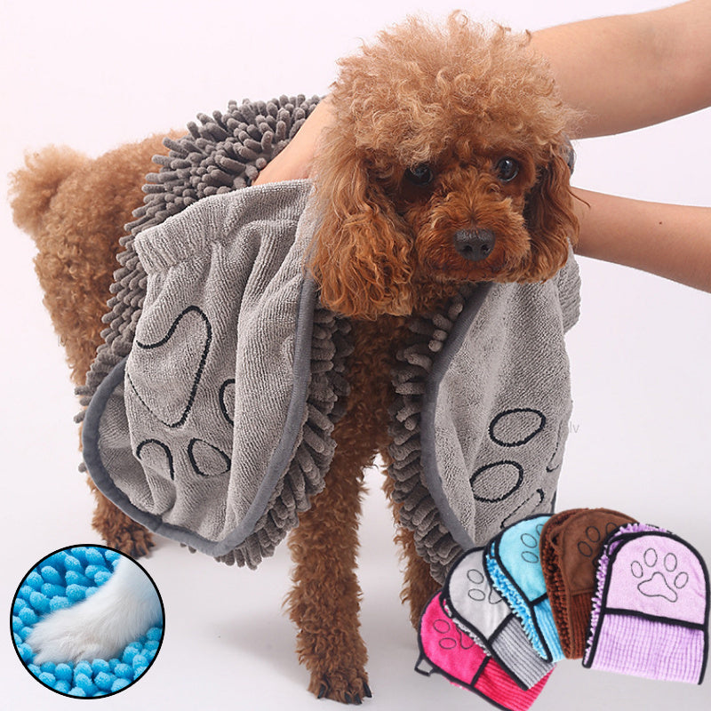 Ultra‑Absorbent Microfiber Pet Bath Towel – Quick‑Dry for Dogs & Cats