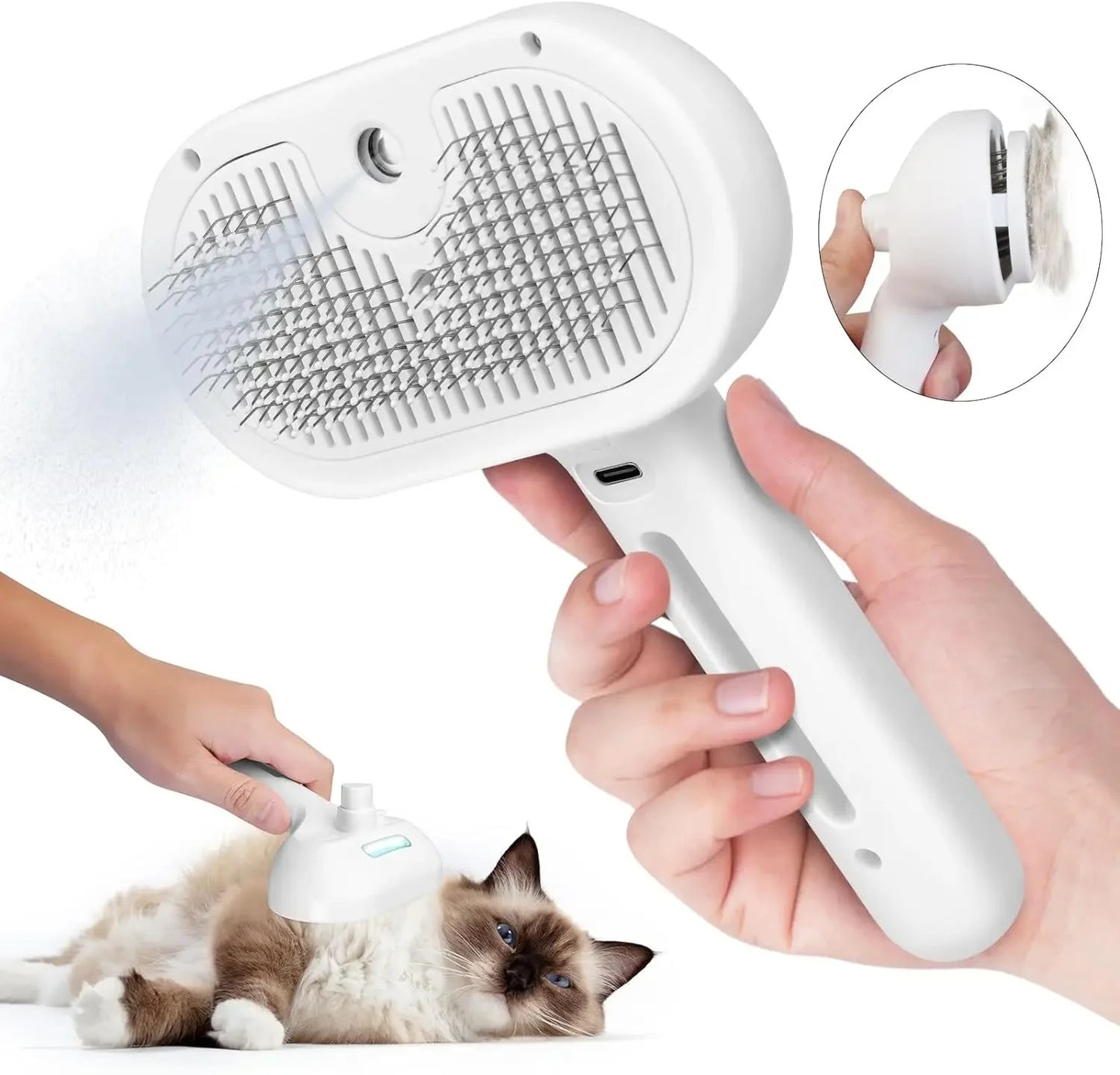 Spray‑Mist Dematting Comb for Dogs & Cats – Hydrating Groom Brush with Water Tank