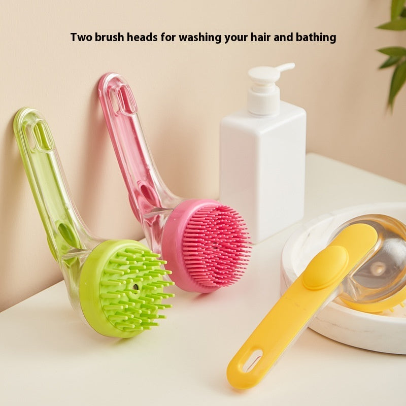 Gentle Glide Long‑Handle Pet Bath & Massage Brush – for Dogs & Cats